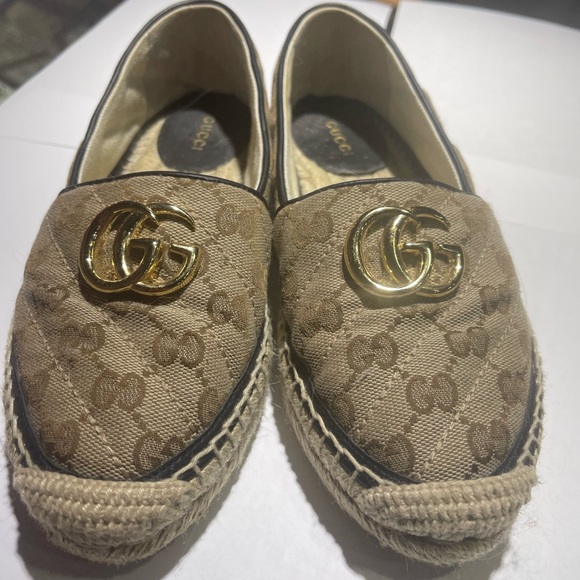 WOMEN'S GG MATELASSÉ CANVAS ESPADRILLE Size 35.5 - Picture 9 of 15
